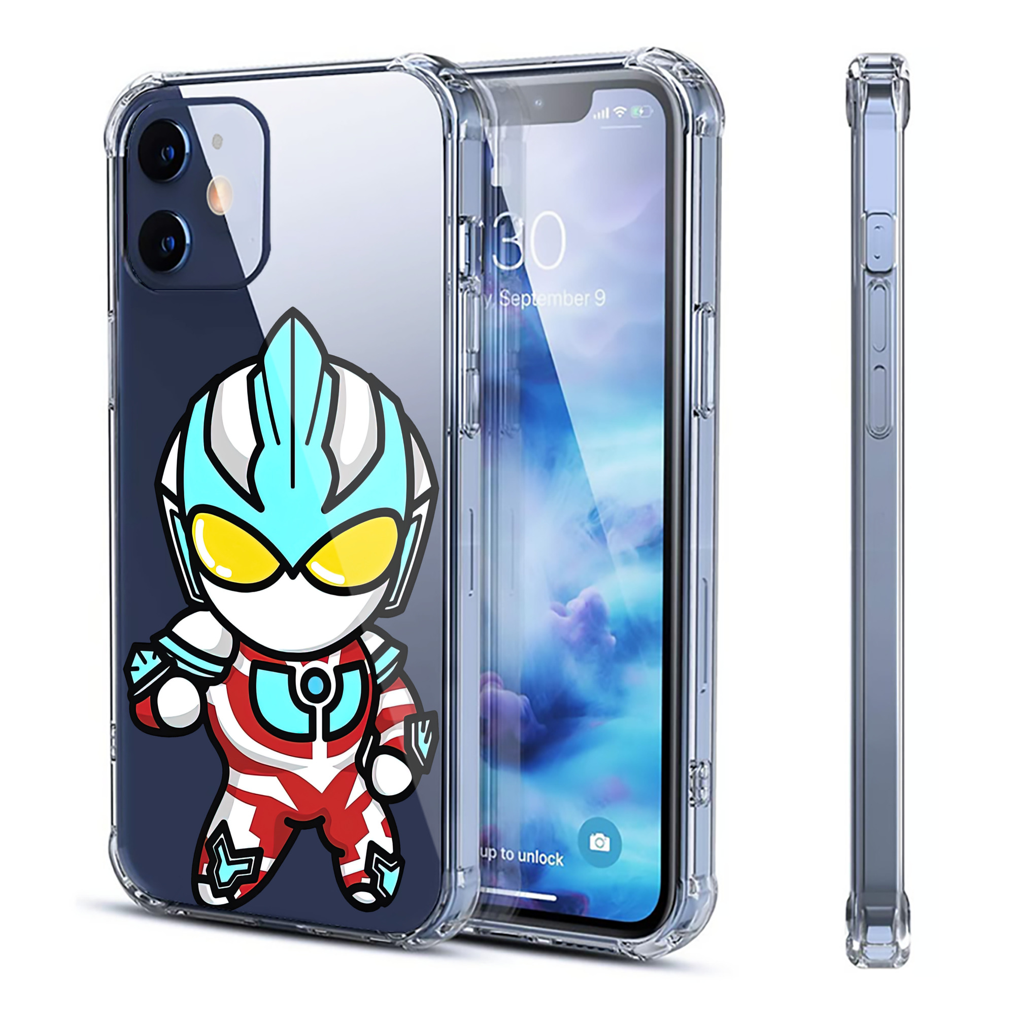 （画像用） ウルトラマン Ultraman 【iPhone 12シリーズ対応】透明スマホケース（クリアソフトケース）